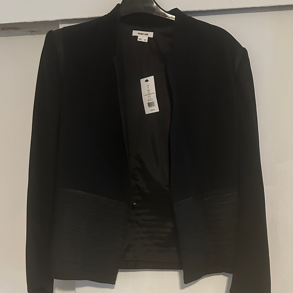 Helmut Lang Women's Black Blazer with Ribbed Hem